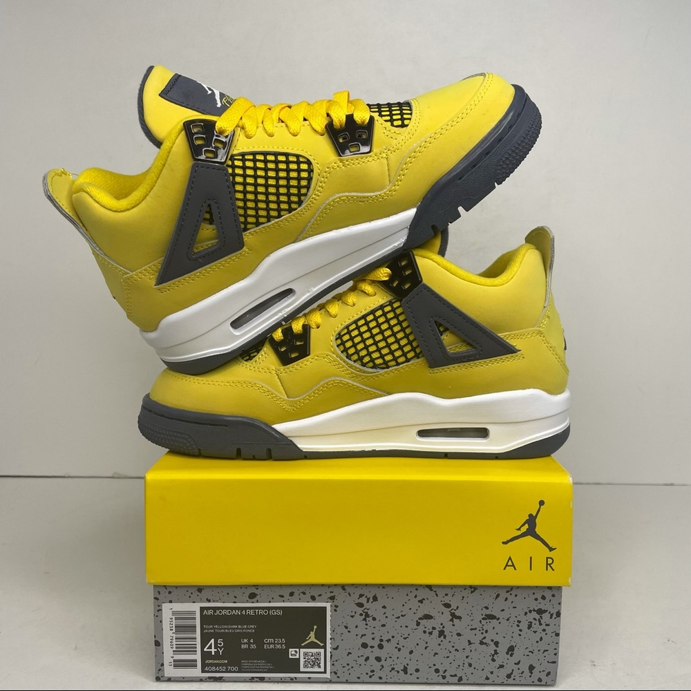 Nike Air Jordan 4 Retro GS “Lightning” NEW 2021 - Picture 3 of 4